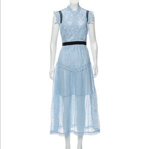 Self Portrait Powder Blue midi dress (Size 8) - like new! Worn twice